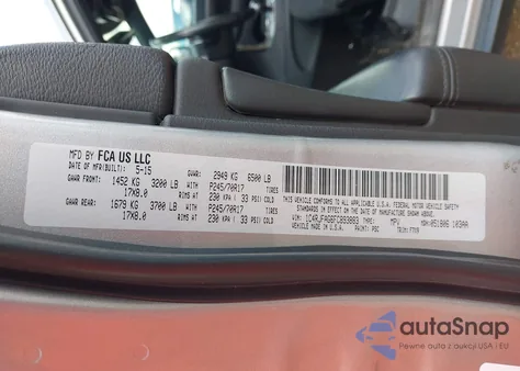 2015 Jeep Grand Cherokee Laredo из США, поврежденный, VIN 1C4RJFAG6FC893883